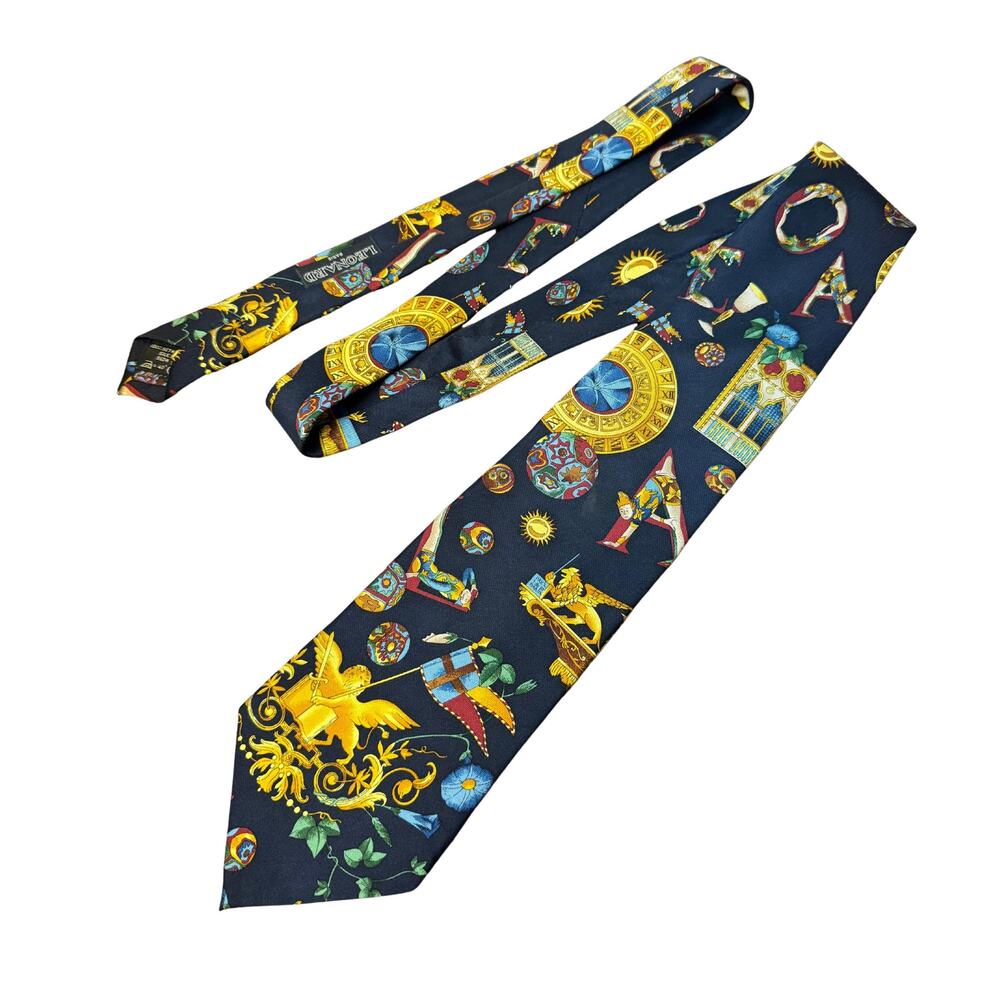 Vintage Leonard Paris Classic 100% Silk Tie 56”